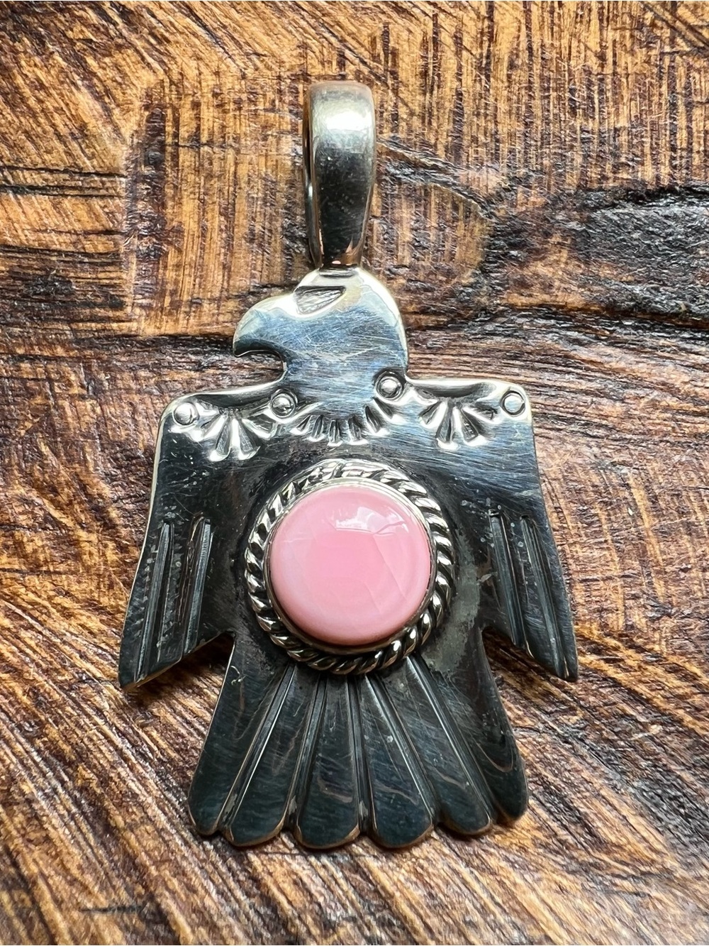 Sterling Silver Queen Conch Thunderbird Pendant